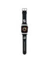 Pásky Karl Lagerfeld KLAWMSLKCNK Apple Watch 4/5/6/7/SE/8/9/10 40/41/42mm pás 3D guma Karl&Choupette Heads černý/black