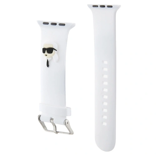 Kup Karl Lagerfeld KLAWMSLKNH Apple Watch 4/5/6/7/SE/8/9/10 40/41/42mm strap 3D Rubber Karl Head weiß/white - KLD1774 - {ean13} - Sklep Home Screen