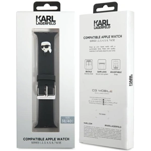 Kup Pasek Karl Lagerfeld KLAWMSLKNK Apple Watch 4/5/6/7/SE/8/9/10 40/41/42mm strap 3D Rubber Karl Head czarny/black - KLD1775 - {ean13} - Sklep Home Screen