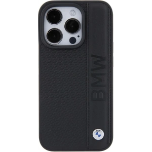 Etui BMW BMHCP15L22RDPK Apple iPhone 15 Pro hardcase Leather Textured & Stripe czarny/black