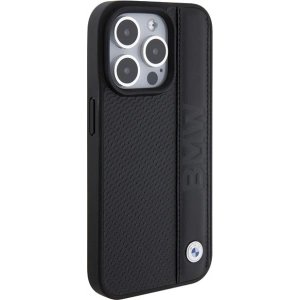 Etui BMW BMHCP15L22RDPK Apple iPhone 15 Pro hardcase Leather Textured & Stripe czarny/black