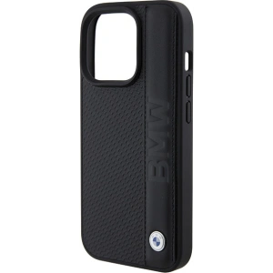 Etui BMW BMHCP15L22RDPK Apple iPhone 15 Pro hardcase Leather Textured & Stripe czarny/black