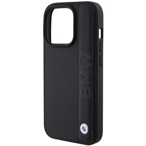 Buy BMW BMHCP15L22RDPK Apple iPhone 15 Pro hardcase Leather Textured & Stripe black - BMW540 - {ean13} - Home Screen Store Europe