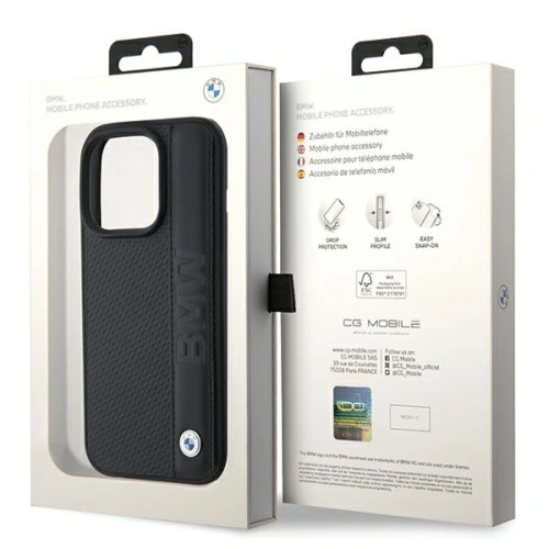 Kup Case BMW BMHCP15L22RDPK Apple iPhone 15 Pro Hartschale Leder Texturiert & Streifen schwarz/black - BMW540 - {ean13} - Sklep Home Screen