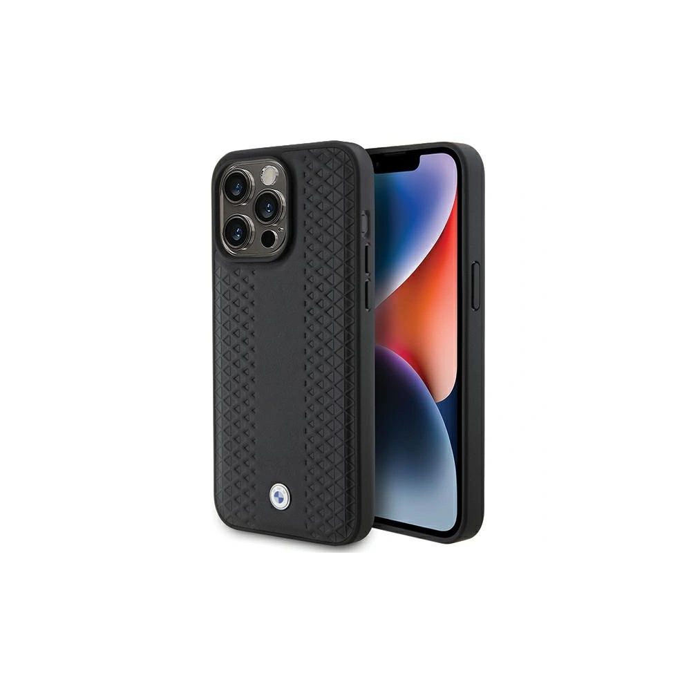 Etui BMW BMHCP15L22RFGK Apple iPhone 15 Pro Leather Diamond Pattern czarny/black