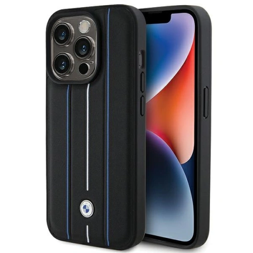 Kup Etui BMW BMHCP15L22RVSK Apple iPhone 15 Pro hardcase Leather Stamp Blue Lines černý/black - BMW544 - {ean13} - Sklep Home Screen