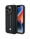 Etui BMW BMHCP15L22RVSK Apple iPhone 15 Pro hardcase Leather Stamp Blue Lines czarny/black