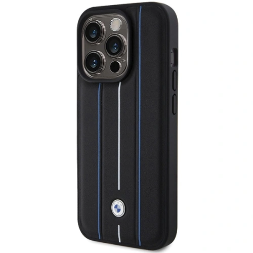 Kup Etui BMW BMHCP15L22RVSK Apple iPhone 15 Pro hardcase Leather Stamp Blue Lines czarny/black - BMW544 - {ean13} - Sklep Home Screen