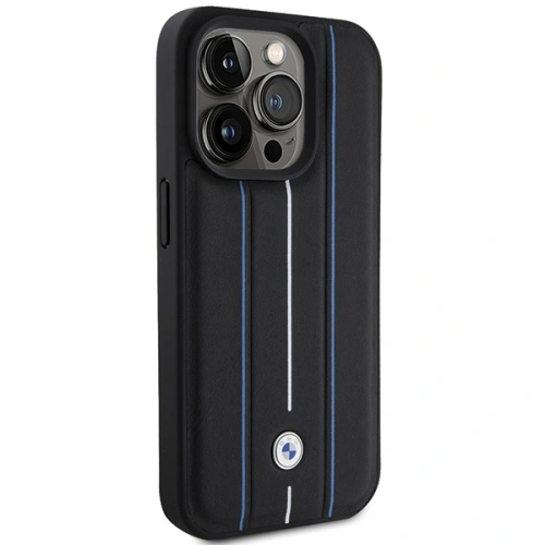 Kup Etui BMW BMHCP15L22RVSK Apple iPhone 15 Pro hardcase Leather Stamp Blue Lines czarny/black - BMW544 - {ean13} - Sklep Home Screen