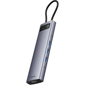 Kup Adapter 11w1 Baseus StarJoy Metal Glam Series Hub USB-C / HDMI, VGA, 3xUSB-A 3.0, USB-A 2.0, USB-C PD, RJ45, SD/TF, 3,5mm - BSU4767 - {ean13} - Sklep Home Screen