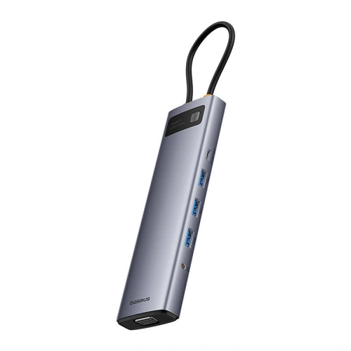Kup Adapter 11w1 Baseus StarJoy Metal Glam sorozat hub USB-C / HDMI, VGA, 3xUSB-A 3.0, USB-A 2.0, USB-C PD, RJ45, SD/TF, 3,5mm - BSU4767 - {ean13} - Sklep Home Screen