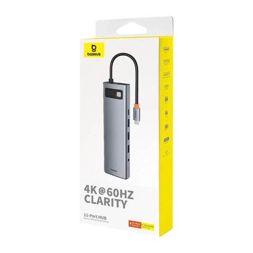 Kup Adapter 11w1 Baseus StarJoy Metal Glam sorozat hub USB-C / HDMI, VGA, 3xUSB-A 3.0, USB-A 2.0, USB-C PD, RJ45, SD/TF, 3,5mm - BSU4767 - {ean13} - Sklep Home Screen