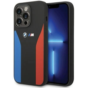 Etui BMW BMHCP15L22SCSK Apple iPhone 15 Pro Silicone Blue&Red Stripes M Collection czarny/black