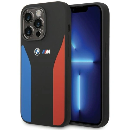 Kup Etui BMW BMHCP15L22SCSK Apple iPhone 15 Pro szilikon kék&piros csíkos M Collection fekete - BMW545 - {ean13} - Sklep Home Screen