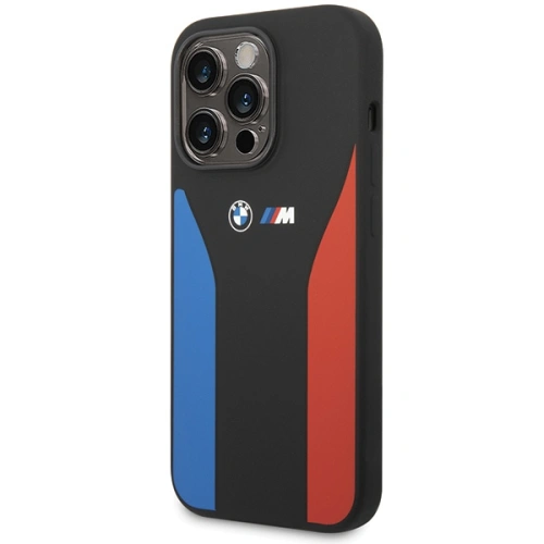 Kup Etui BMW BMHCP15L22SCSK Apple iPhone 15 Pro Silicone Blue&Red Stripes M Collection czarny/black - BMW545 - {ean13} - Sklep Home Screen