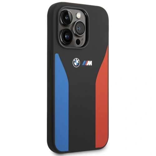 Kup Etui BMW BMHCP15L22SCSK Apple iPhone 15 Pro Silicone Blue&Red Stripes M Collection czarny/black - BMW545 - {ean13} - Sklep Home Screen
