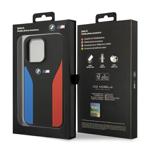 Kup Etui BMW BMHCP15L22SCSK Apple iPhone 15 Pro Silicone Blue&Red Stripes M Collection czarny/black - BMW545 - {ean13} - Sklep Home Screen