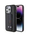 Etui BMW BMHCP15LGSPCCK Apple iPhone 15 Pro hardcase Grip Stand Smooth & Carbon czarny/black