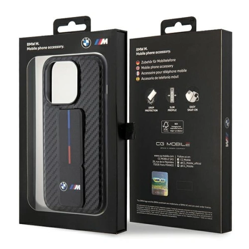 Kup Etui BMW BMHCP15LGSPCCK Apple iPhone 15 Pro kemény tok Grip Stand Smooth & Carbon fekete/black - BMW547 - {ean13} - Sklep Home Screen
