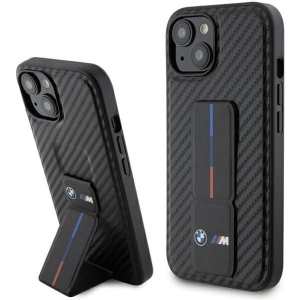 Etui BMW BMHCP15SGSPCCK Apple iPhone 15 hardcase Grip Stand Smooth & Carbon czarny/black