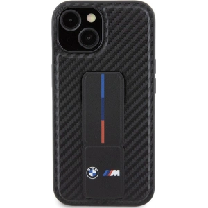 Etui BMW BMHCP15SGSPCCK Apple iPhone 15 hardcase Grip Stand Smooth & Carbon czarny/black