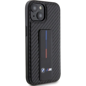 Etui BMW BMHCP15SGSPCCK Apple iPhone 15 hardcase Grip Stand Smooth & Carbon czarny/black