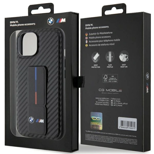 Kup Etui BMW BMHCP15SGSPCCK Apple iPhone 15 hardcase Grip Stand Smooth & Carbon černý/black - BMW551 - {ean13} - Sklep Home Screen