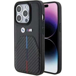 Buy BMW BMHCP15X22NSTB Apple iPhone 15 Pro Max Stamped Tricolor Stripe black - BMW552 - {ean13} - Home Screen Store Europe