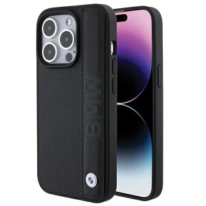 Kup BMW Apple Carcasă BMHCP15X22RDPK iPhone 15 Pro Max hardcase piele texturată și dungată negru/negru - BMW558 - {ean13} - Sklep Home Screen
