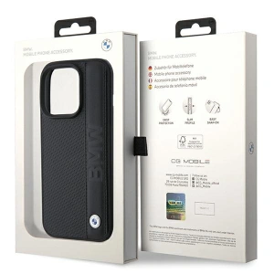 Kup Case BMW BMHCP15X22RDPK Apple iPhone 15 Pro Max Hartschale Leder Texturiert & Streifen schwarz/black - BMW558 - {ean13} - Sklep Home Screen