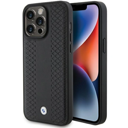 Kup Case BMW BMHCP15X22RFGK Apple iPhone 15 Pro Max Leder Diamantmuster schwarz/black - BMW559 - {ean13} - Sklep Home Screen