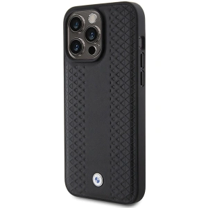 Kup Etui BMW BMHCP15X22RFGK Apple iPhone 15 Pro Max kožené s diamantovým vzorem černé/black - BMW559 - {ean13} - Sklep Home Screen