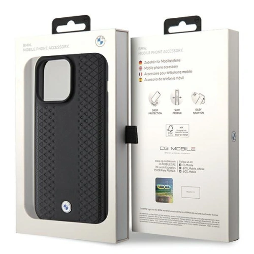 Kup Case BMW BMHCP15X22RFGK Apple iPhone 15 Pro Max Leder Diamantmuster schwarz/black - BMW559 - {ean13} - Sklep Home Screen
