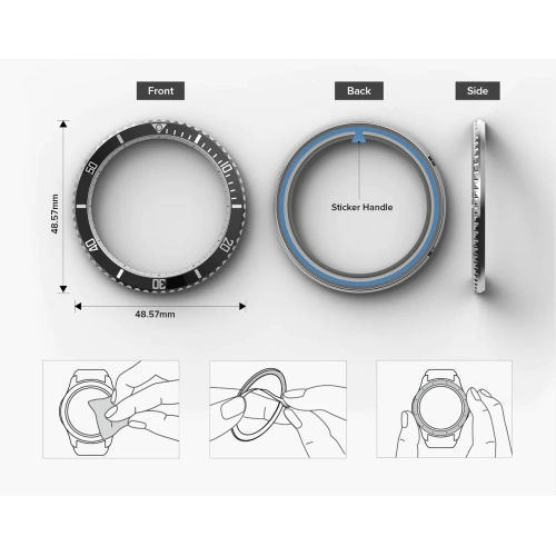 Kup Nakładka Ringke Bezel Styling 47-80 Samsung Galaxy Watch 6 Classic 47mm Stainless Silver - RGK1906 - {ean13} - Sklep Home Screen