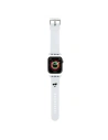 Pasek Karl Lagerfeld KLAWLSLCNH Apple Watch 4/5/6/7/SE/8/9/Ultra 44/45/49mm pásek 3D Rubber Choupette Head bílý/white