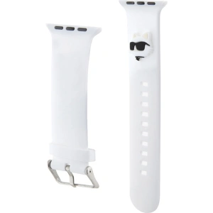 Kup Karl Lagerfeld KLAWLSLCNH Apple Watch 4/5/6/7/SE/8/9/Ultra 44/45/49mm Armband 3D Gummi Choupette Kopf weiß/white - KLD1778 - {ean13} - Sklep Home Screen