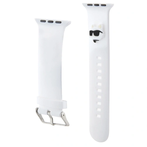 Kup Karl Lagerfeld KLAWLSLCNH Apple Watch 4/5/6/7/SE/8/9/Ultra 44/45/49mm Armband 3D Gummi Choupette Kopf weiß/white - KLD1778 - {ean13} - Sklep Home Screen