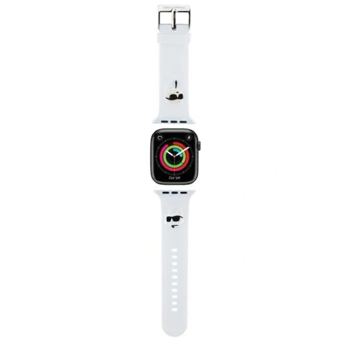 Kup Pásek Karl Lagerfeld KLAWLSLKCNH Apple Watch 4/5/6/7/SE/8/9/Ultra 44/45/49mm pásek 3D guma hlavy Karl&Choupette bílý/white - KLD1780 - {ean13} - Sklep Home Screen