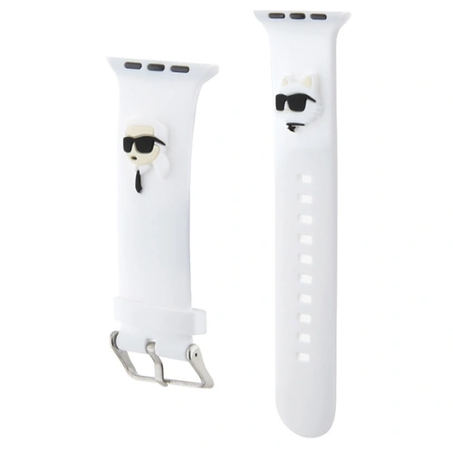 Kup Pásek Karl Lagerfeld KLAWLSLKCNH Apple Watch 4/5/6/7/SE/8/9/Ultra 44/45/49mm pásek 3D guma hlavy Karl&Choupette bílý/white - KLD1780 - {ean13} - Sklep Home Screen