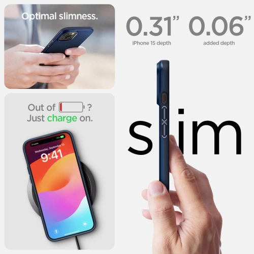 Kup Spigen Apple Caz Thin Fit iPhone 15 Navy Blue - SPN3195 - {ean13} - Sklep Home Screen
