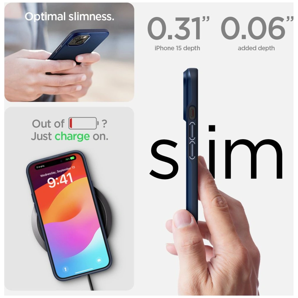 Etui Spigen Thin Fit Apple iPhone 15 Navy Blue