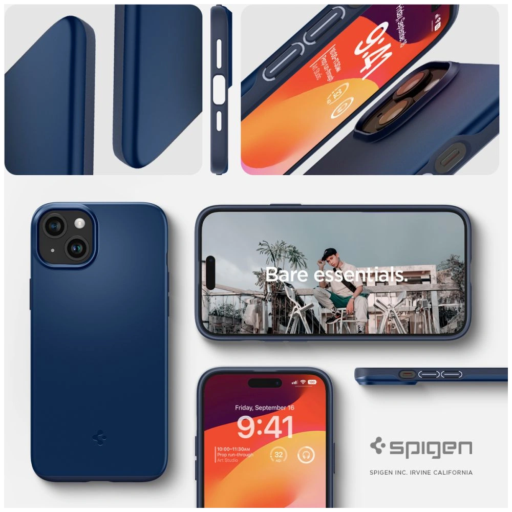 Etui Spigen Thin Fit Apple iPhone 15 Navy Blue