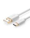 Cablul USB-C UGREEN placat cu aur de 0,25m alb