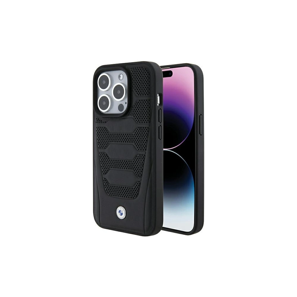 Etui BMW BMHCP15X22RPSK Apple iPhone 15 Pro Max Leather Seats Pattern czarny/black