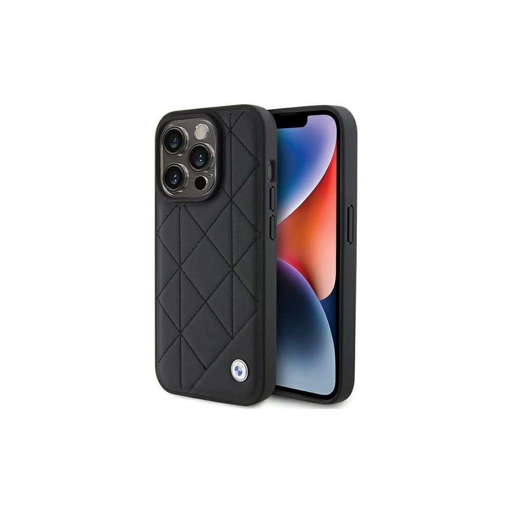 Etui BMW BMHCP15X22RQDK Apple iPhone 15 Pro Max Leather Quilted czarny/black