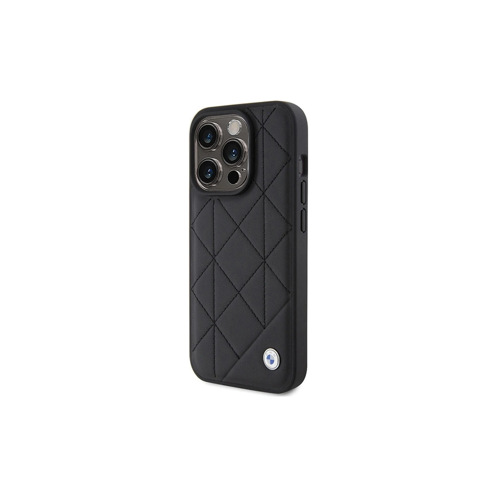 Etui BMW BMHCP15X22RQDK Apple iPhone 15 Pro Max Leather Quilted czarny/black