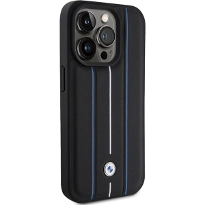 Buy BMW BMHCP15X22RVSK Apple iPhone 15 Pro Max hardcase Leather Stamp Blue Lines black - BMW562 - {ean13} - Home Screen Store Europe