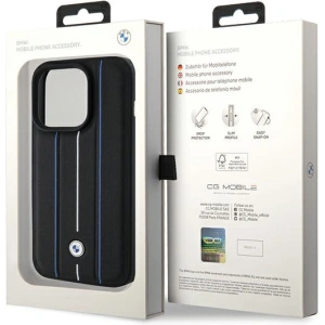 Buy BMW BMHCP15X22RVSK Apple iPhone 15 Pro Max hardcase Leather Stamp Blue Lines black - BMW562 - {ean13} - Home Screen Store Europe