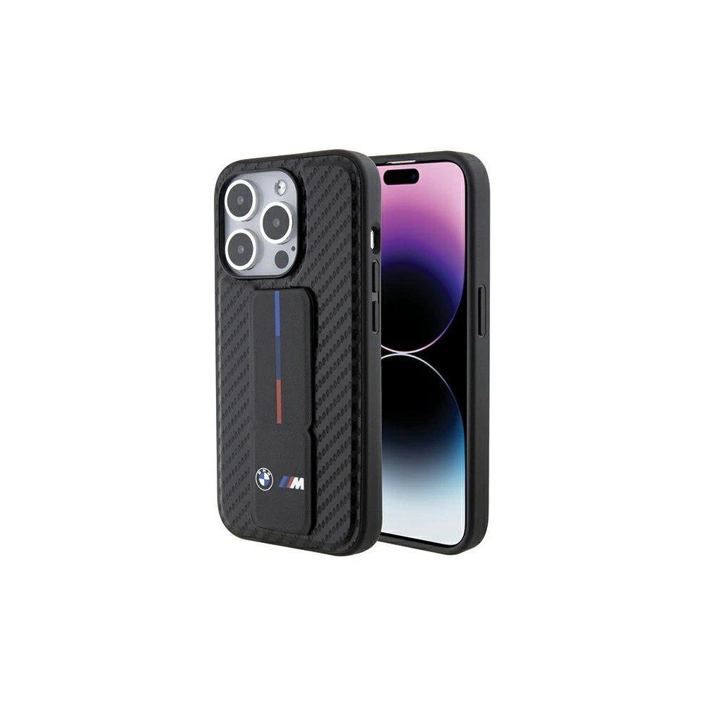 Etui BMW BMHCP15XGSPCCK Apple iPhone 15 Pro Max hardcase Grip Stand Smooth & Carbon czarny/black