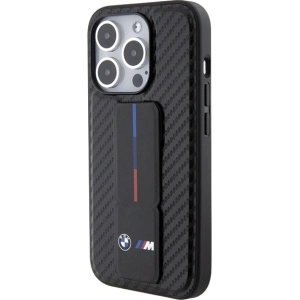 Buy BMW BMHCP15XGSPCCK Apple iPhone 15 Pro Max hardcase Grip Stand Smooth & Carbon black - BMW564 - {ean13} - Home Screen Store Europe